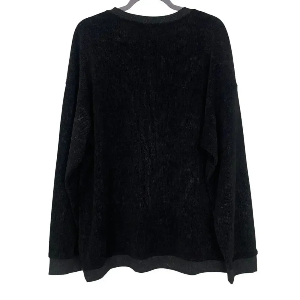 Black Ribbed Knit LOVE Sweater